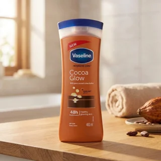لوسیون بدن وازلین مدل Cocoa Glow حجم 400 میلی‌لیتر نرم کننده و آبرسان پوست خشک و حساس با ع 102695346