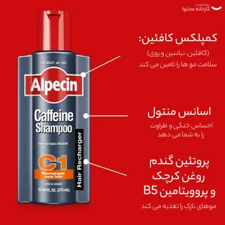 شامپو روزانه تقویت‌کننده و ضد ریزش مو آلپسین مردانه مخصوص انواع مو، حجم 250 میلی‌لیتر مدل  102691996