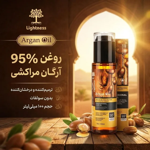 روغن آرگان لایتنس مدل  شیشه ای حجم 100 میلی لیتر 102692489