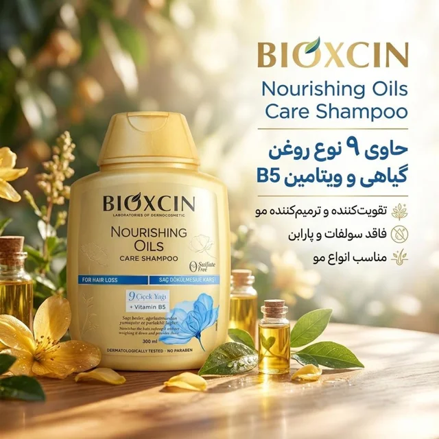 شامپو تقویت‌کننده و ترمیم‌کننده مو بیوکسین مدل Nourishing Oils Care حجم 300 میلی‌لیتر، منا 102690937